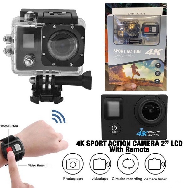 4K Sport Action Camera 2 LCD with Remote - alibuy.lk