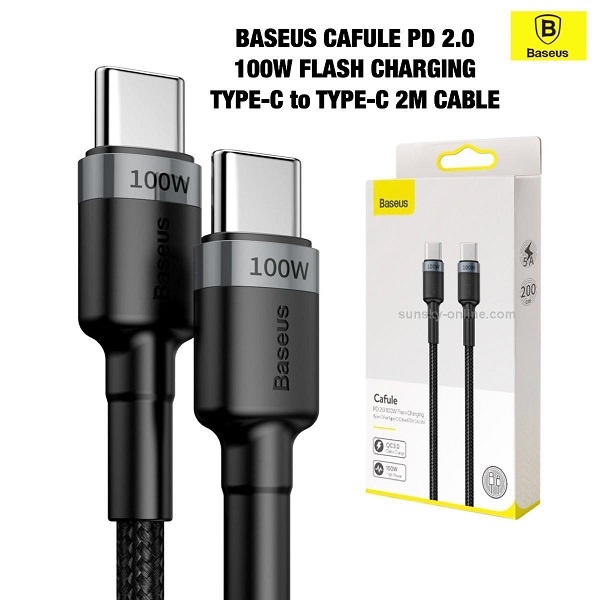 Baseus Cafule Pd2.0 100w Flash Charging Type-C To Type-C 2m Cable - alibuy.lk