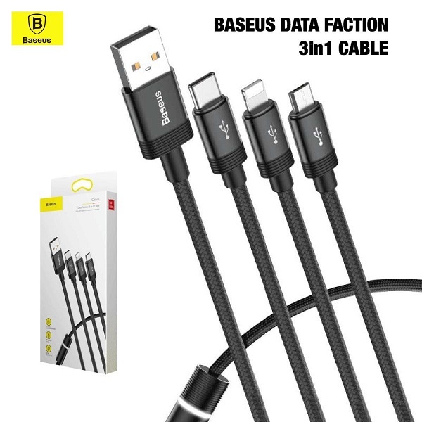 Baseus Data Faction 3in1 Cable - alibuy.lk