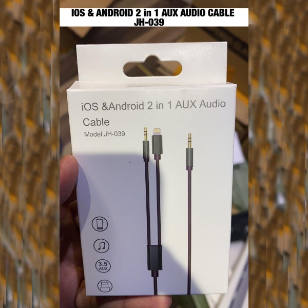 ios android 2 in 1 aux audio cable - alibuy.lk