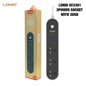 LDNIO SC3301 3 Power Socket with 3USB Port - alibuy.lk